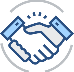 A cartoon of a handshake